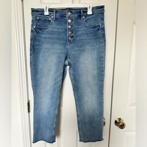 Petite Button Fly Cutoff Cigarette Jeans